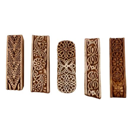 Set of 5 Piece New Mix Wooden Printing Blocks
